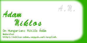 adam miklos business card